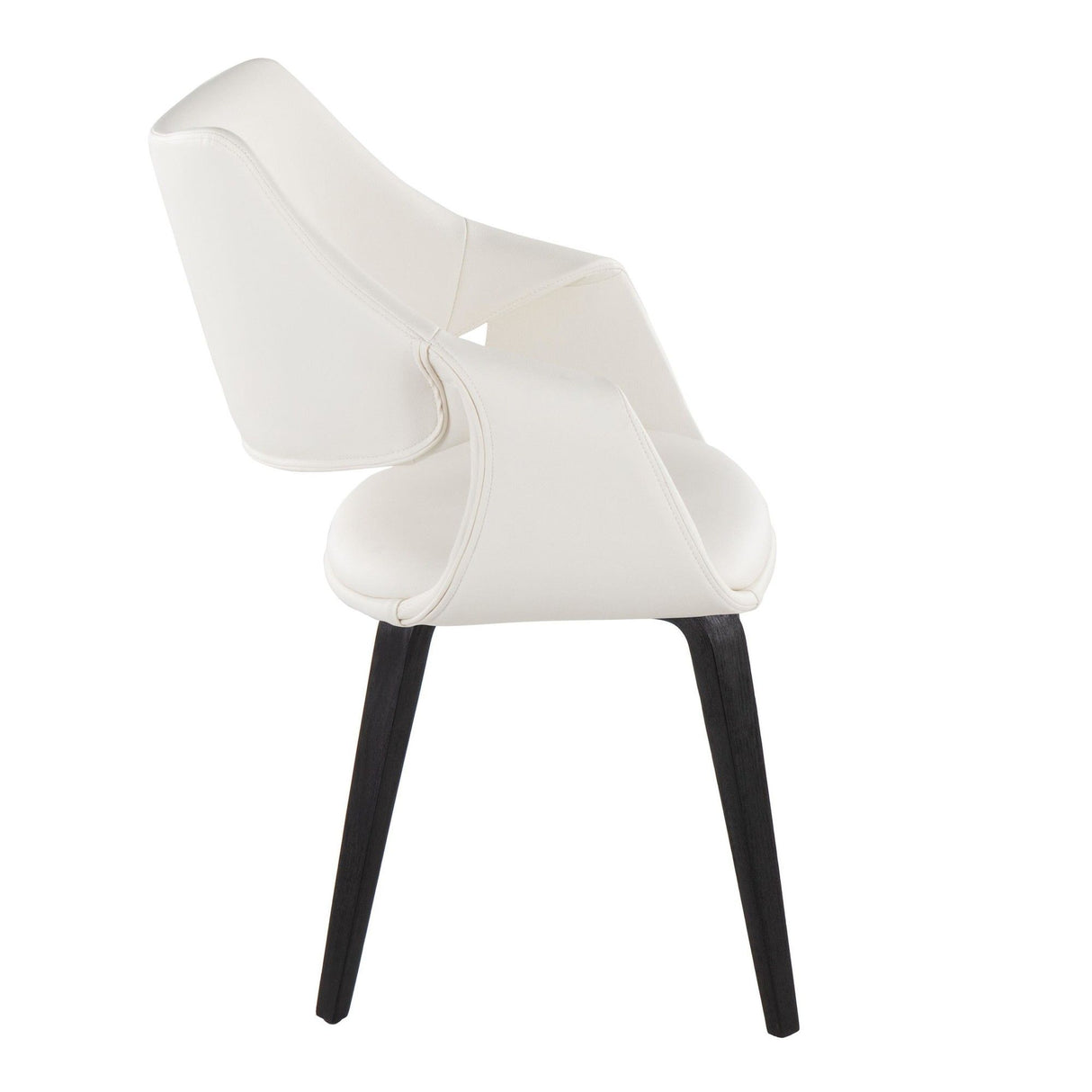 Curvo - High Back Upholstered Chair (Set of 2) - Black Wood Legs