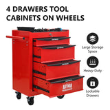 Rolling Metal Tool Chest With Drawers, Steel Storage Cabinet With Ball Bearing Slides