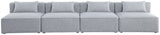 Cube - Linen Modular 4 Seat Armless Sofa