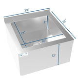 12 in. Stainless Steel Commercial Floor Mop Sink with Deep Basin, Bowl Size 19"x 22"x 12"MPS-1922123.