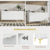 Modern Sideboard Buffet Cabinet With Handleless Press To Open Design With 4 Doors