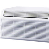 Close-up view of BEVOI 15,000 BTU PTAC Air Conditioner with Heat Pump â€“ 220V in White