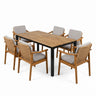 7 Piece Outdoor Patio Dining Set With & 6 Arm Chairs