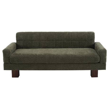 Modern Loveseat Sofa, 2 Seater With Square Arms For Living Room