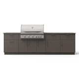 Blaze High Noon 10-Ft Outdoor Kitchen Island w/ 40-Inch LTE+ Natural Gas Grill in Gunmetal w/ Keon Countertop