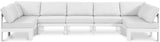 Nizuc - Outdoor Patio 7 Piece Modular Sectional With White Frame