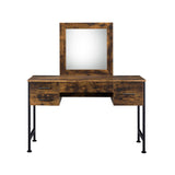 Juvanth - Vanity Desk & Mirror - Rustic Oak & Black