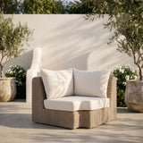 Seacrest - Olefin Water Resistant Fabric And Wicker Outdoor Patio Corner Chair