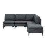 Upholstered Modular Sectional With Tall Legs, Medium Firm Seat