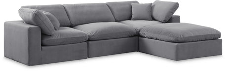 Comfy - 4 Piece Velvet Modular Sectional With Chaise