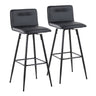 Casper - Contemporary Fixed-Height Barstool (Set of 2) - Black Metal Frame