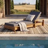 Chaise Lounge With 3 Fold Cushion Set, 3 Position Adjustable Backrest
