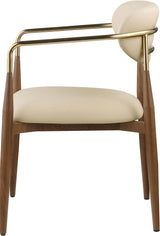 Ronda - Vegan Leather Upholstered Dining Arm Chair - Walnut Legs