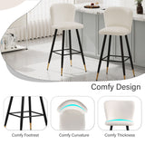 Modern Style Barstool, Tipped Ends, Suitable For Various Decoration Styles - White