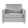 Accent Chair Upholstered Single Sofa With Square Arms, Sewn Pillow Back For Living Room