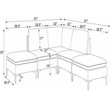 Upholstered Modular Sectional With Tall Legs, Medium Firm Seat