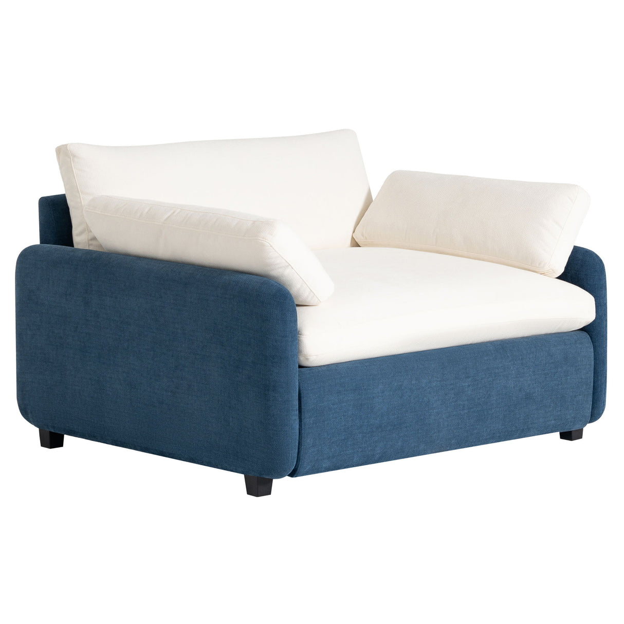 Oversized Single Sofa Chair Wide And Deep Seat, Modern Upholstered Comfy Blocking Couch Lounge With Pillows