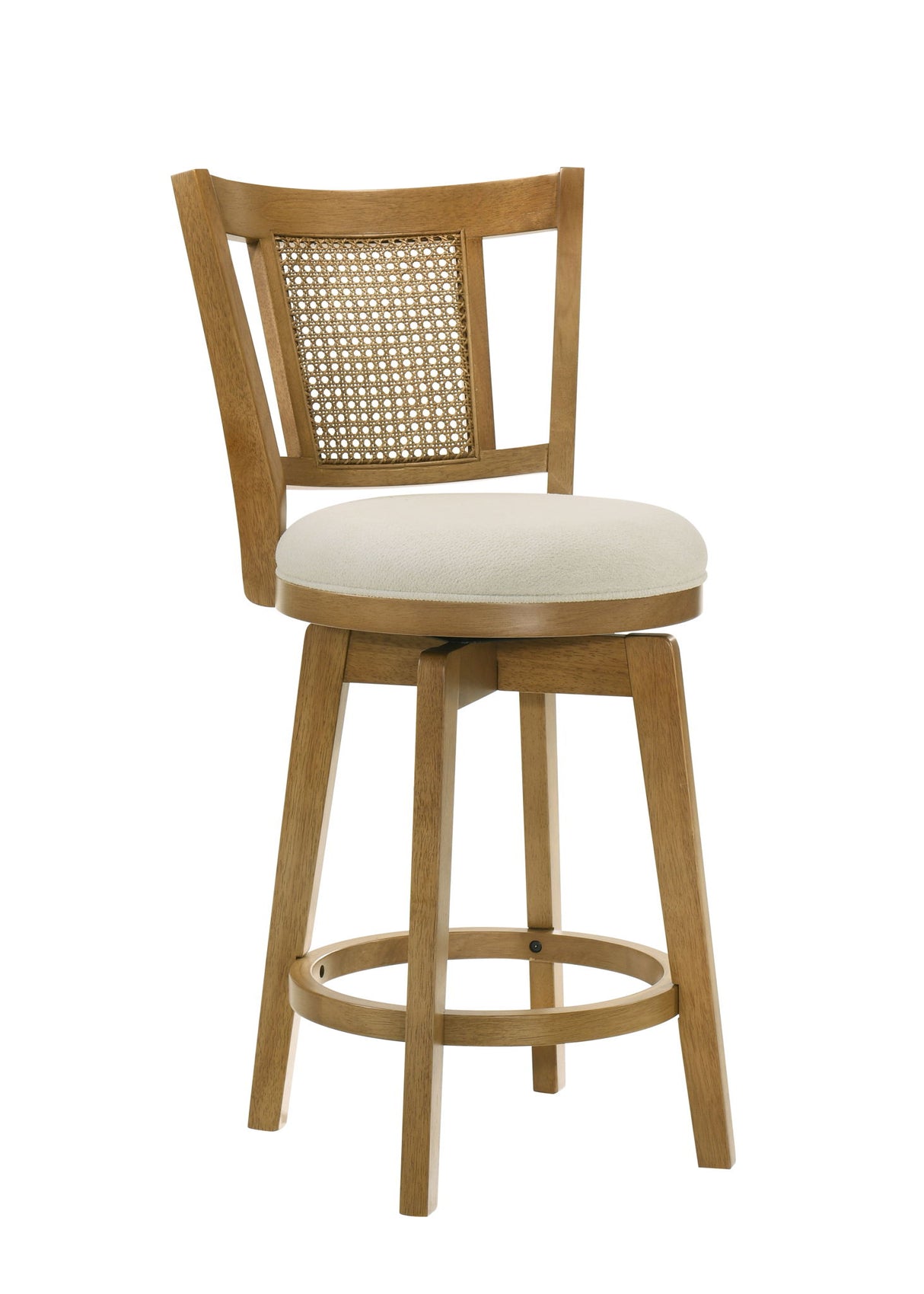Isla - 26" Amber Glow Counter Height Rubberwood Swivel Barstool