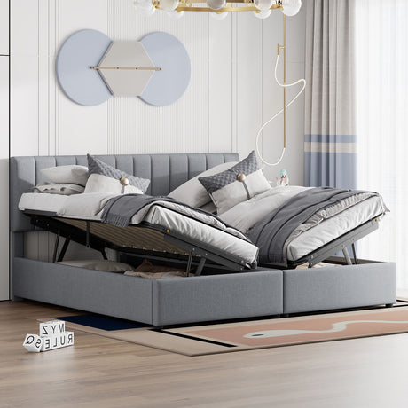 Upholstered Platform Bed With A Hydraulic Storage System