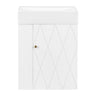 Modern Bathroom Vanity With Sink, Diamond Pattern Doors