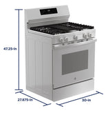 GE GGF600AVWW gas range front view