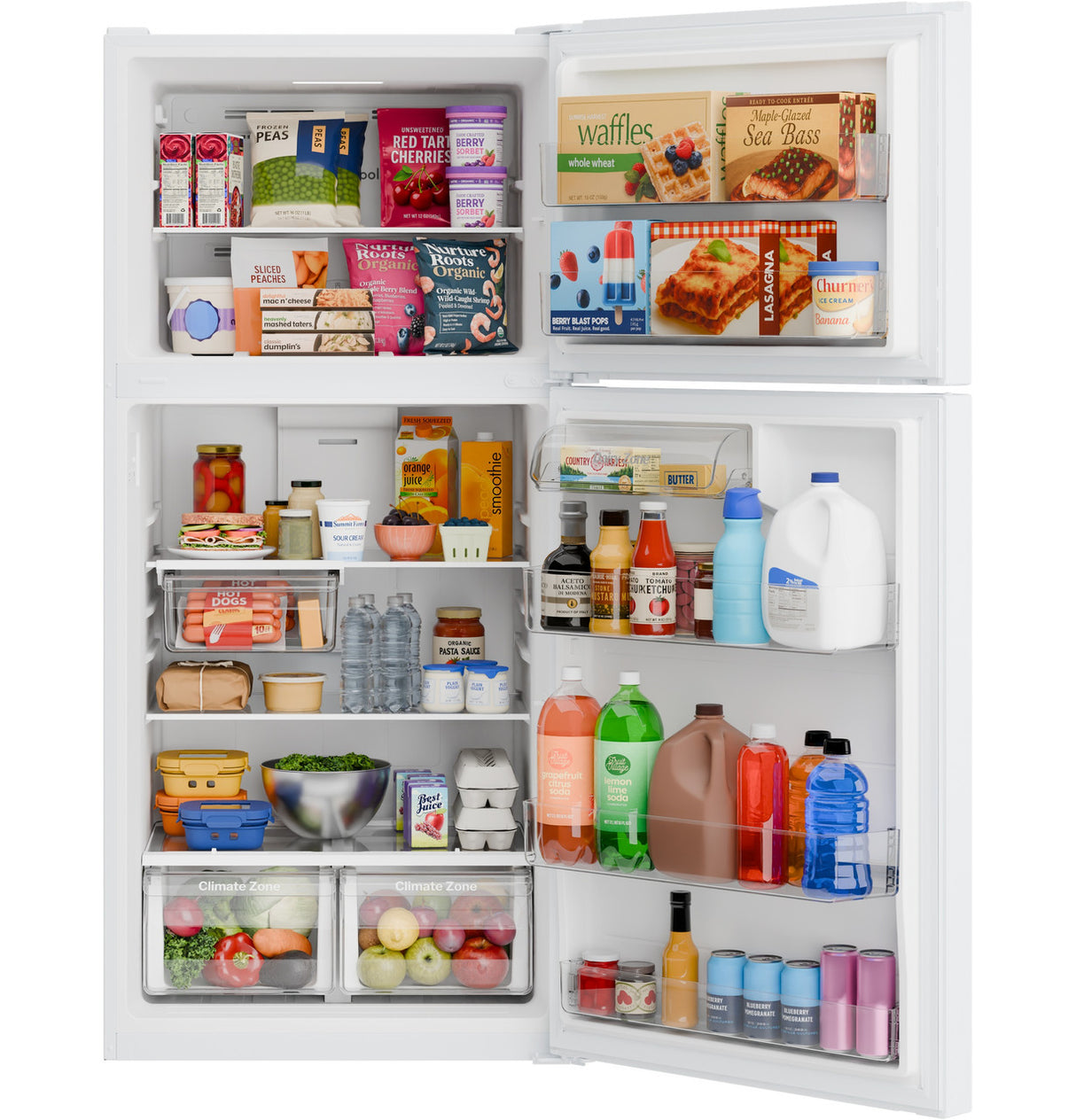 GE GPS19KGZWW fresh food compartment adjustable glass shelves