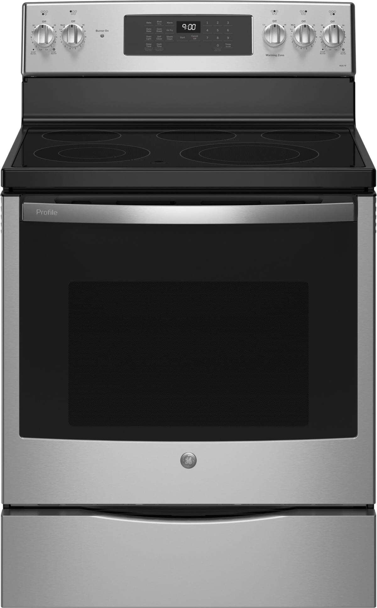 GE Profile PB900YVFS 30-inch Smart Electric Range - Front View