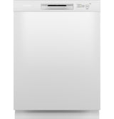 Hotpoint HDF310PGZWW 24-inch front control built-in dishwasher in white, front view