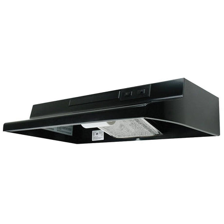 Air King AV1246R 24 in. under-cabinet range hood in black, front view