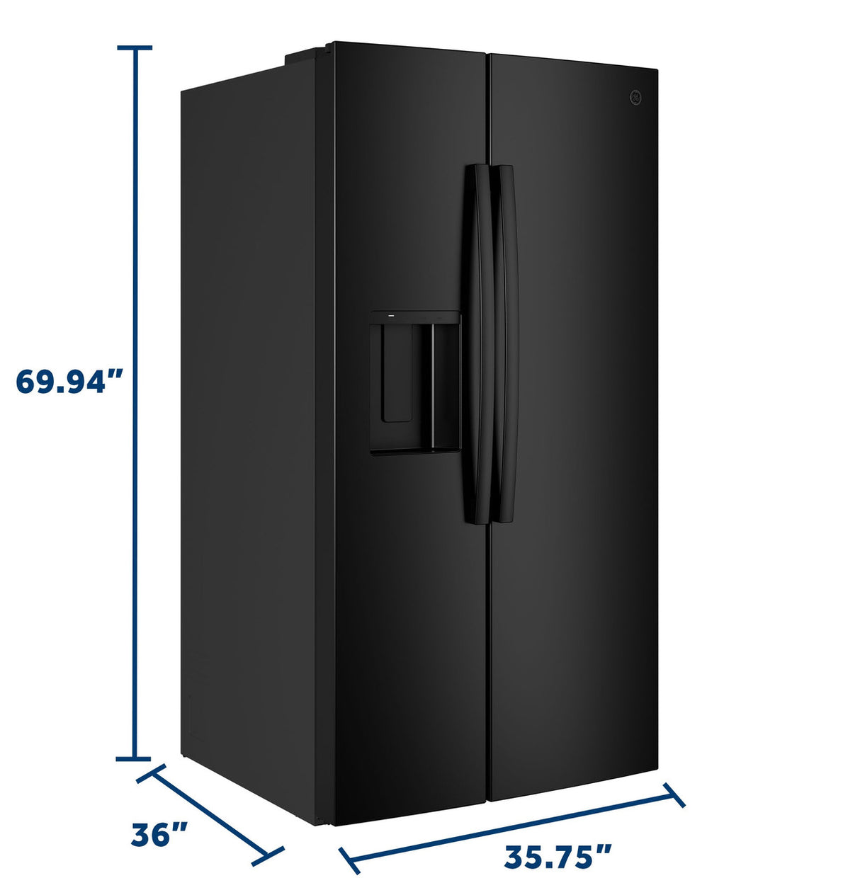 GE GSS28NGYBB refrigerator front view