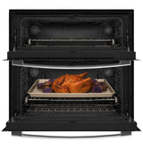 GE Profile PTS9200SZSS Twin Flex wall oven with doors open