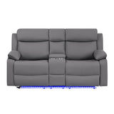 Blanche - Console Reclining Loveseat With LED Lights And Speakers