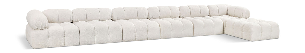 Ames - 7 Piece Boucle Fabric Modular L-Shaped Sectional