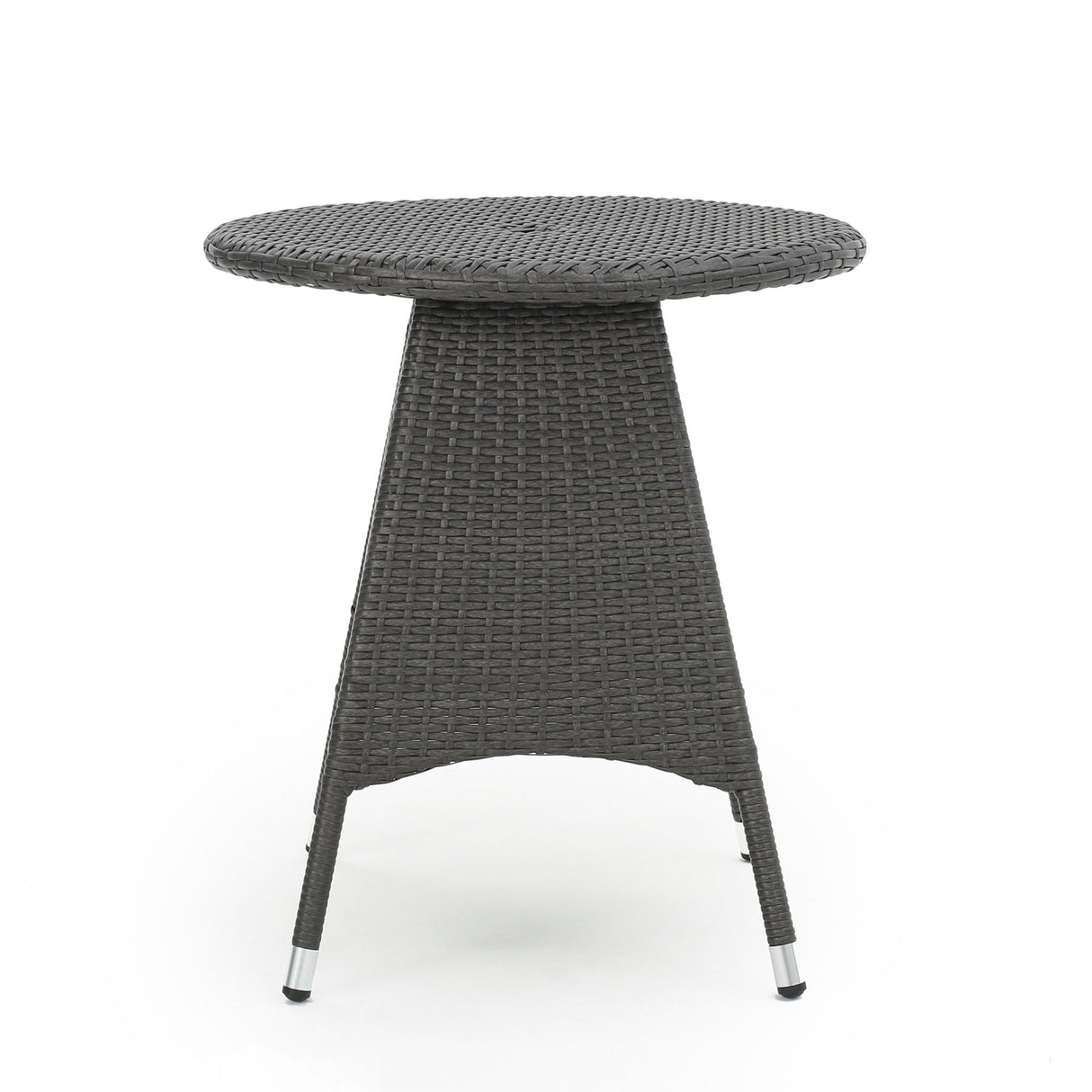 Outdoor Rattan Bistrotable With Surface Round - Gray