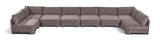 Hammond - Velvet Performance Fabric Upholstered 8 Piece U-Shaped Armless Sectional - Beige
