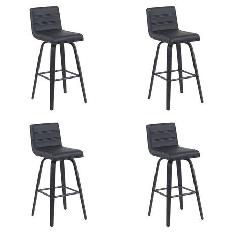 Vienna - Modern Swivel Bar Height Stool - Black Brushed Wood Frame