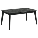 Bellingham - Dining Table With Self Storing Extension Leaf - Black Marble-Look Sintered Stone