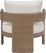 Sandbay - Olefin Water Resistant Fabric And Wicker Outdoor Patio Accent Chair