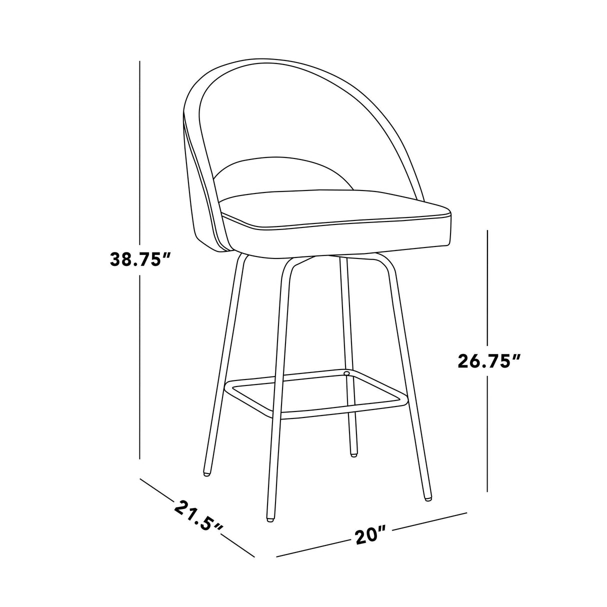 Renee - Upholstered Fixed-Height Counter Stool (Set of 2) - Black Metal