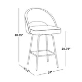 Renee - Upholstered Fixed-Height Counter Stool (Set of 2) - Black Metal