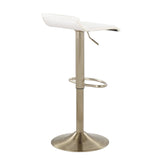 Ale - Adjustable Barstool - Gold Steel And Cream Velvet (Set of 2)