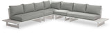 Maldives - 5 Piece Water Resistant Outdoor Patio Modular Sectional With White Base