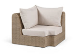 Seacrest - Olefin Water Resistant Fabric And Wicker Outdoor Patio Corner Chair