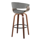 Vintage Mod - 30" Fixed-Height Barstool (Set of 2) - Black Footrest