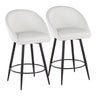 Matisse - 26" Highback Fixed-Height Counter Stool With Swivel And Round Black Metal Footrest (Set of 2) - Black Metal