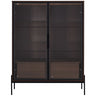 Modern Minimalist Style LED Curio Cabinet With Tempered Glass Door, Metal Legs