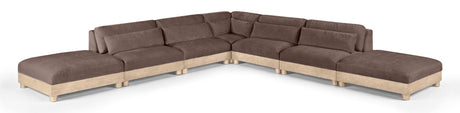 Turin - Chenille Fabric Upholstered Modular Sectional - Brown
