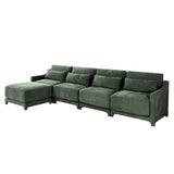 Stylish Sofa With Ottoman And Lumbar Pillows, Ergonomic Design