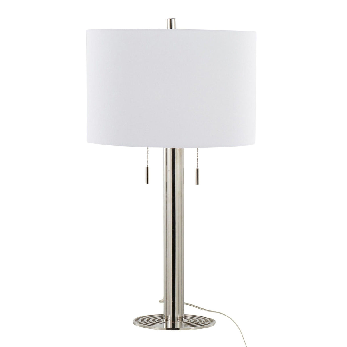 Master - 29" Metal Table Lamp (Set of 2) - Polished Nickel And White Linen Shade from Grandview Gallery