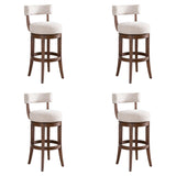 Mystic - Solid Wood Upholstered 30" Bar Height Swivel Barstool